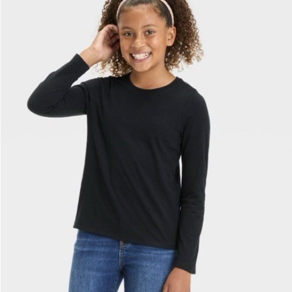 Cat & Jack Girls' Long Sleeve T-Shirt set of 5 size 10/12